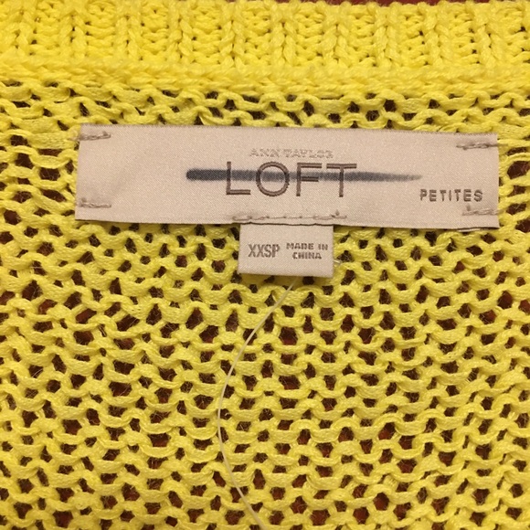 LOFT Yellow Knit Sweater size XXSP - Picture 3 of 4